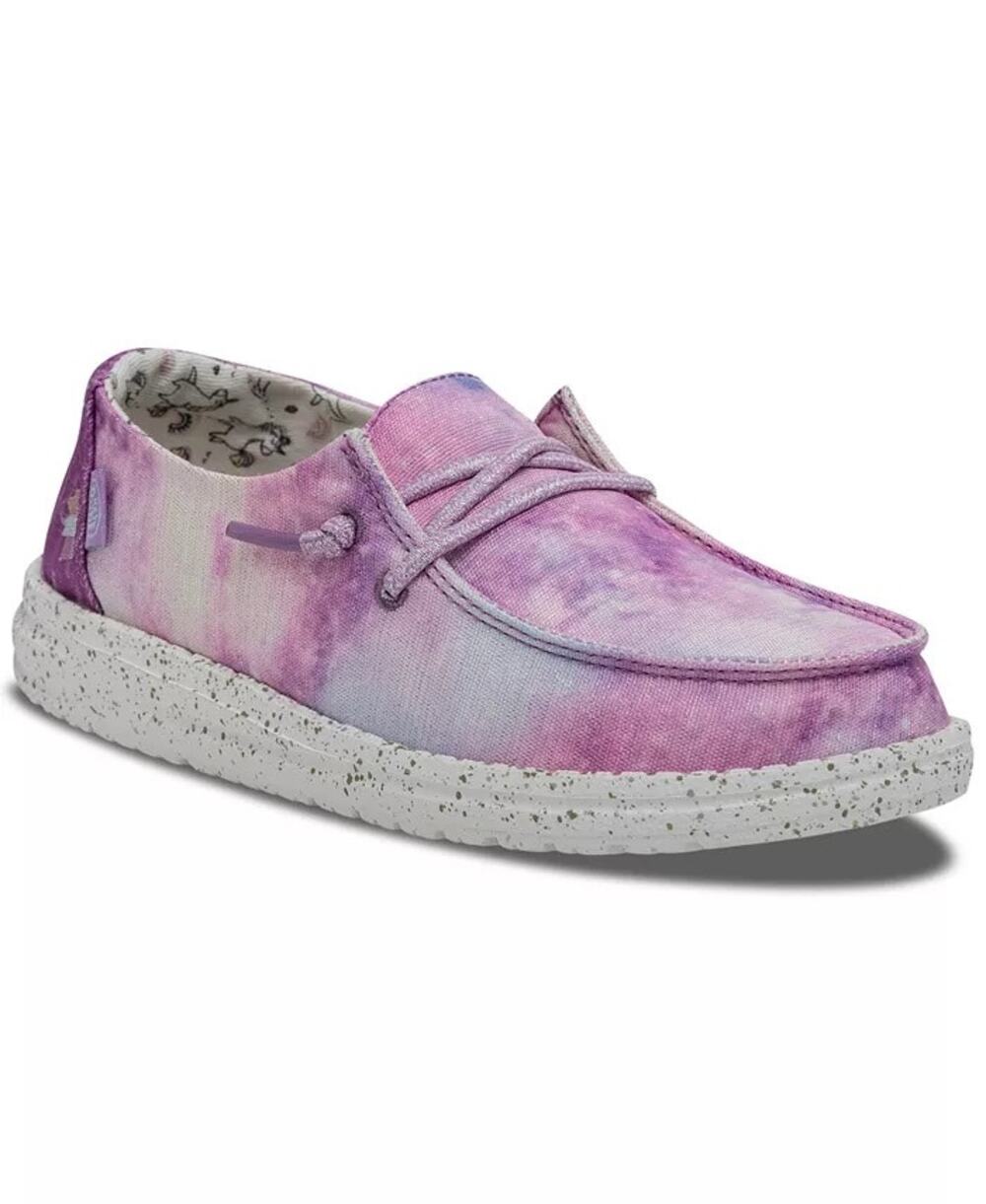 Hey Dude Wendy Dreamer Casual Moccasin Sneakers Lace Purple Pink Pastel K8